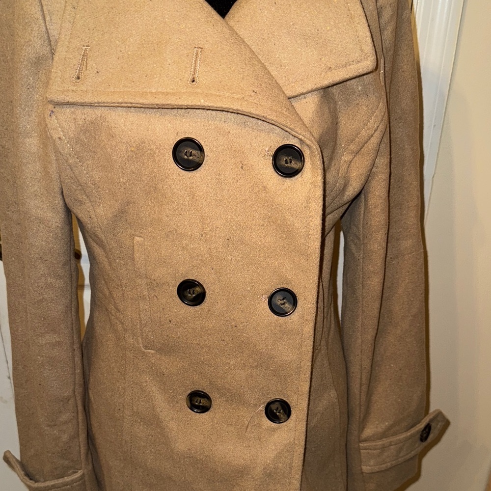 Thread & Supply Camel Double-Breasted Pea Coat - Picture 2 of 12